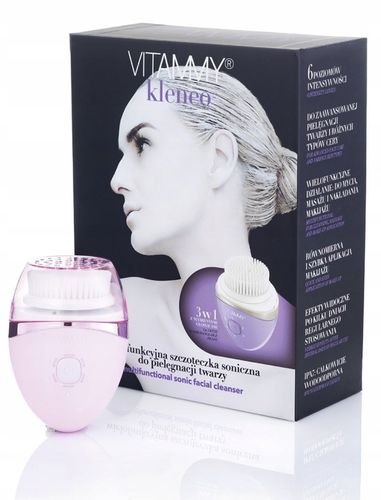 SZCZOTECZKA SONICZNA DO TWARZY 6TRYBÓW 3KOŃCÓWKI USB MASAŻ VITAMMY KLENEO na Arena.pl