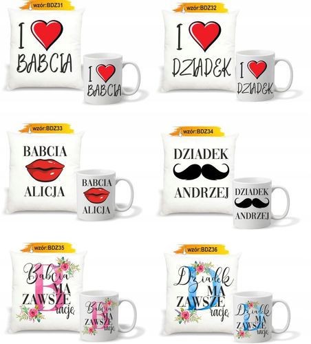 FOTO PODUSZKA KUBEK z życzeniami Dla BABCI DZIEŃ na Arena.pl