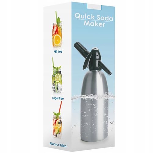 SYFON SATURATOR DO WODY SODOWEJ GAZOWANEJ CO2 STALOWY 1L SREBRNY na Arena.pl