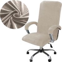 POKROWIEC NA FOTEL OBROTOWY WELUR AKSAMIT BEŻOWY