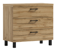 Komoda Nela 60 z 3 szufladami blat 32 dąb craft złoty (W1)