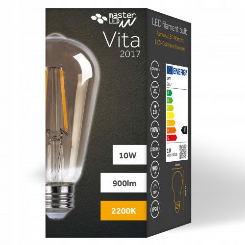 ŻARÓWKA LED E27 FILAMENT EDISON RETRO OZDOBNA 10W zdjęcie 2