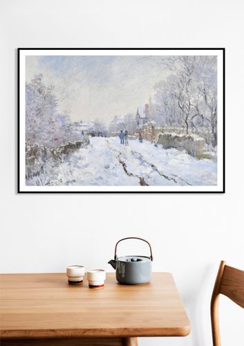Plakat 91,5x61cm Snow at Argenteuil, Monet Vintage do Salonu na Arena.pl