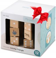 Zabawka drewniana sensoryczna kostka edukacyjna manipulacyjna trójkąt