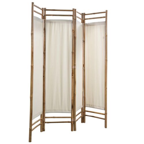 4-Panelowy, Składany Parawan, Bambus I Płótno, 160 Cm na Arena.pl