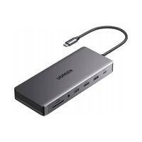 Adapter Hub 1000 Mb/s Czytnik Kart Pamięc USB-C Ugreen CM681 Szary