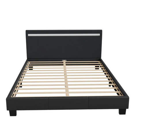 Łóżko tapicerowane z oświetleniem LED i stelażem 140 cm na Arena.pl