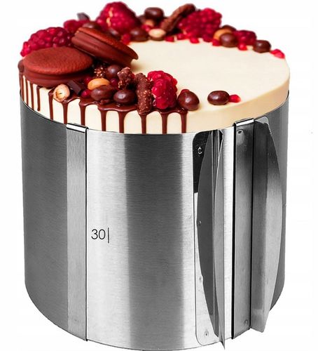 Rant Do Tortu Regulowany Śr 16-30CM Tortownica Wysoki 15 cm + 3 Łopatki OLK na Arena.pl