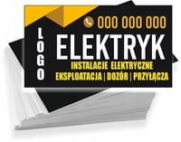 Wizytówki firmowe REKLAMOWE Foliowane 1000 szt INSTALACJE ELEKTRYCZNE