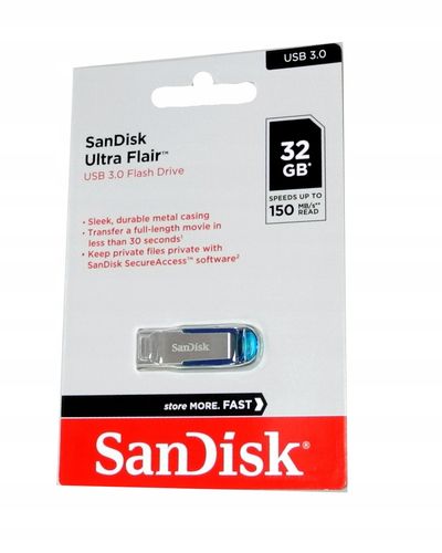 Pendrive Sandisk 32GB Ultra Flair (USB 3.0) niebieski na Arena.pl