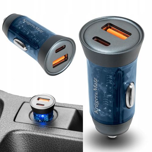 Szybka ładowarka samochodowa 30W USB C do zapalniczki 12-24V QC PD mocna na Arena.pl