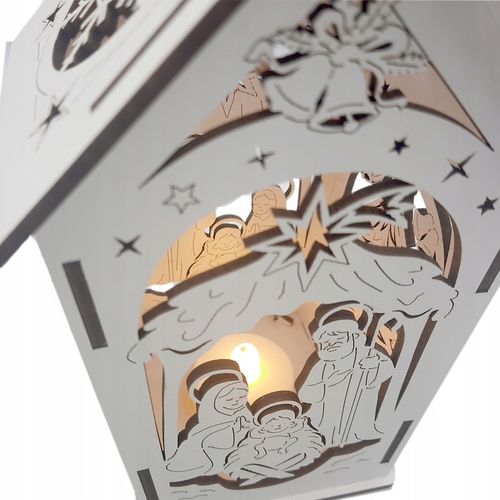 LAMPION na RORATY drewniany JAKOŚĆ BIAŁY na Arena.pl