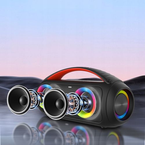 MOCNY GŁOŚNIK BLUETOOTH PRZENOŚNY BOOMBOX MIKROFON PILOT USB SD FM na Arena.pl