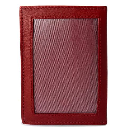 Skórzane etui z systemem RFID - ciemnoczerwone na Arena.pl