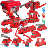 ZESTAW KLOCKI MAGNETYCZNE POJAZDY STRAŻ ROBOT TRANSFORMUJĄCY DLA DZIECI
