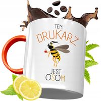 Kubek Pomarańczowy Dla Drukarza Prezent Z Nadrukiem Ze Zdjęciem