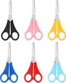 Zestaw 6 Nożyczek Dziecięcych z Linijką 13cm Tępe Końcówki Wielokolorowe