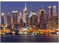 50X70CM MANHATTAN AT NIGHT OBRAZ POKOJU DREWNINE