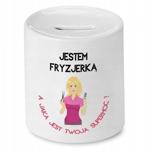 Skarbonka Fryzjerki Fryzjera Twoja Supermoc? Z Nadrukiem Ze Zdjęciem na Arena.pl