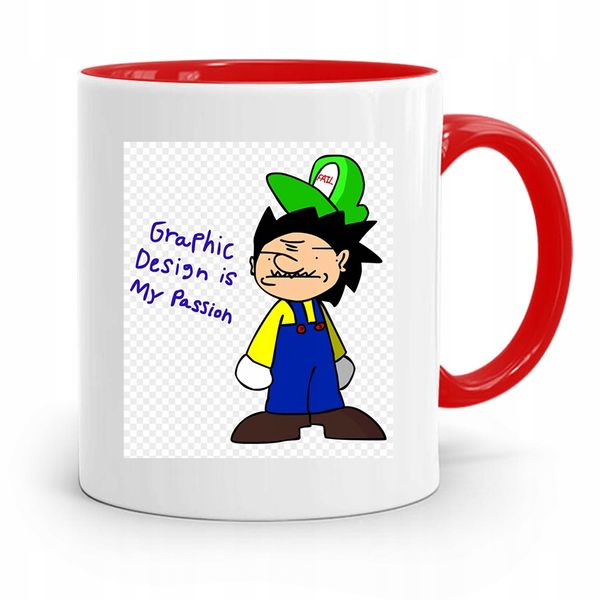 Kubek Czerwony Dla Grafika Graphic Is My Passion Z Nadrukiem Ze Zdjęciem zdjęcie 1