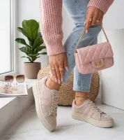 Beżowe Skórzane Sneakersy Na Platformie Filippo 38