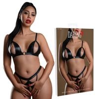 Otwarte Miseczki Komplet Bielizny Bra Set With Open Cup Crotch S/M