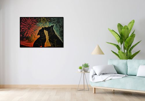 Plakat 100x70cm Psi Uścisk na Arena.pl