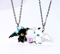 NASZYJNIKI BEST FRIENDS SMOKI BFF MAGNES RÓŻOWE SERCE BIAŁY CZARNY