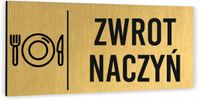 Tabliczka na drzwi ZWROT NACZYŃ nadruk UV Tablica informacyjna Aluminium
