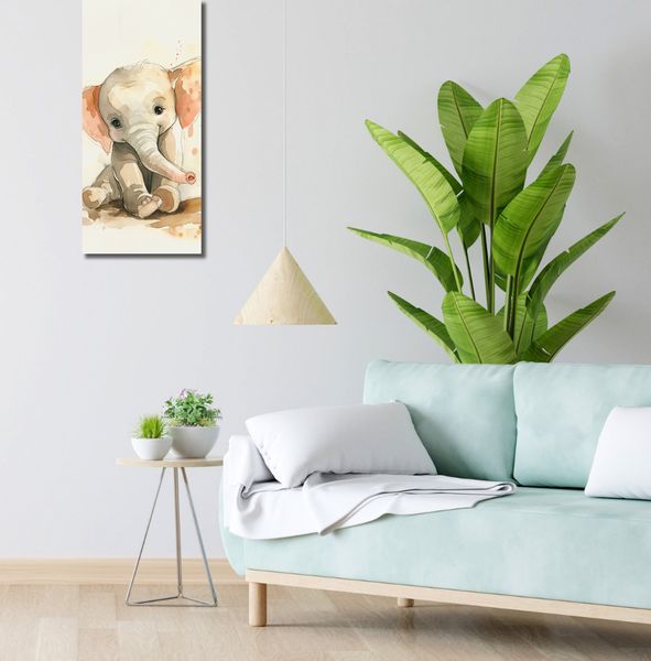 Obraz 30x70cm Siwy Słonik zdjęcie 2