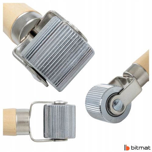 Rolka dociskowa fazowana do mat butylowych wałek z drewnianą rączką na Arena.pl