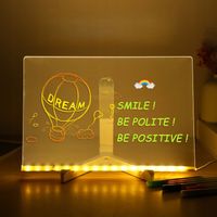 Świecąca TABLICA AKRYLOWA DO PISANIA Rysowania LED z mazakami 30X20CM