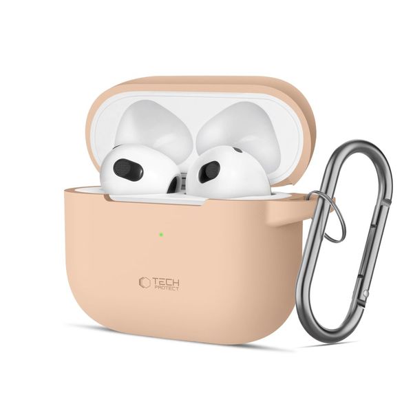 Etui Tech-Protect Silicone Hook DO AirPods 3 Silikonowe Caffe Latte zdjęcie 1