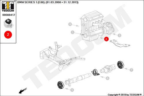 BMW 1 E88 PODUSZKA SILNIKA LEWA E88 08- na Arena.pl
