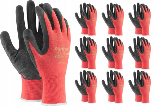 rękawice robocze czerw-czarne 7-s ox-lateks_cb7 - 10 szt. na Arena.pl