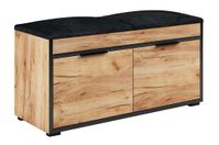 szafka na buty LOFT FALA 3C DĄB ZŁOTY/ CZARNE z siedziskiem schowek