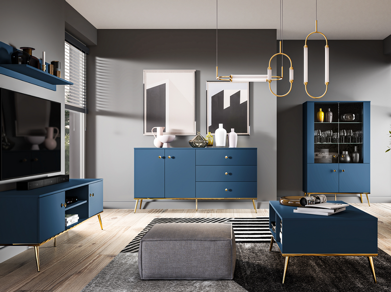 Meblościanka Zestaw Mebli Do Salonu 1 Błękit Ciemny MARIANA ML zdjęcie 1