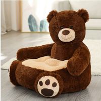 Pluszowy fotelik pufa dla dzieci MIŚ BRĄZOWY