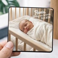 Magnes na Lodówkę z Muzyką Zdjęciem Prezent na Narodziny Roczek Chrzest