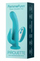 femmefunn pirouette turquoise - obrotowy model z pilotem, silikon premium