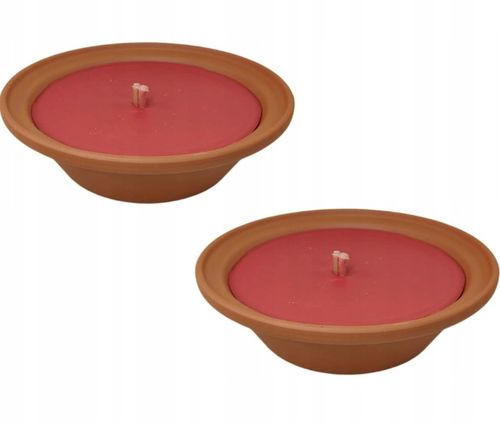 Klasyczny zalewany odkryty znicz ceramiczny OTWARTY WICHROWY GLINIANY 2szt na Arena.pl