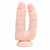 easytoys dwustronny model intymny z przyssawką 18 cm, silikonowy