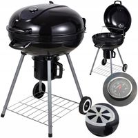 GRILL OGRODOWY WĘGLOWY LANDGRAF + TERMOMETR + POPIELNIK +PÓŁKI