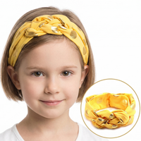 opaska dziecięca wiązana żółta ze złotem od4zo