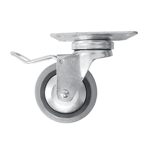 Zestaw jezdny fi 60, gumowane, łożysko kulkowe, 2 x z hamulcem + 2 x bez zdjęcie 4