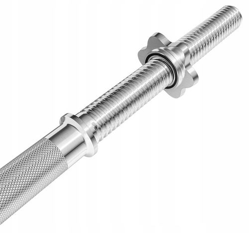 Gryf prosty 120cm 30mm gwintowany stalowy chromowany pełny sztanga +zaciski na Arena.pl