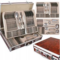 KOMPLET SZTUĆCÓW ZESTAW SZTUĆCÓW NA 12 OSÓB SZTUĆCE POŁYSK WALIZKA 72 EL.