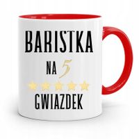 Dla Baristy Baristki Kawiarki Kubek Czerwony Z Nadrukiem Ze Zdjęciem