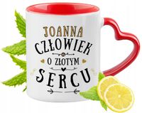 Dla Joanny Kubek Czerwony Z Uszkiem W Kształcie Serca Na Prezent