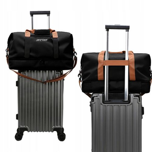 Torba Podróżna DUŻA Sportowa Bagaż Podręczny Turystyczna Wodoodporna Czarna na Arena.pl